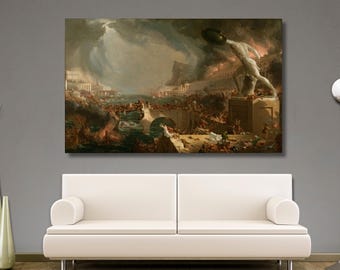 The Course of Empire 1836 Canvas Art,The Course of Empire Destruction Art,Thomas Cole Art,Huge Wall Art,Thomas Cole Wall Art, Home Decor Art