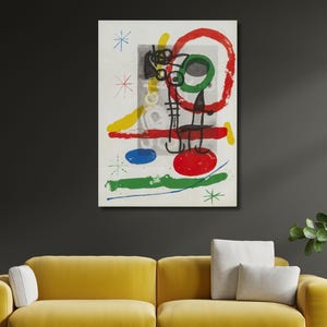 Joan Miro Canvas, Dancer Canvas Wall Print Art,Dancer ,1925 by Joan Miro Exhibition Poster,Joan Miro Painting,Joan Miro Print,Surrealism Art