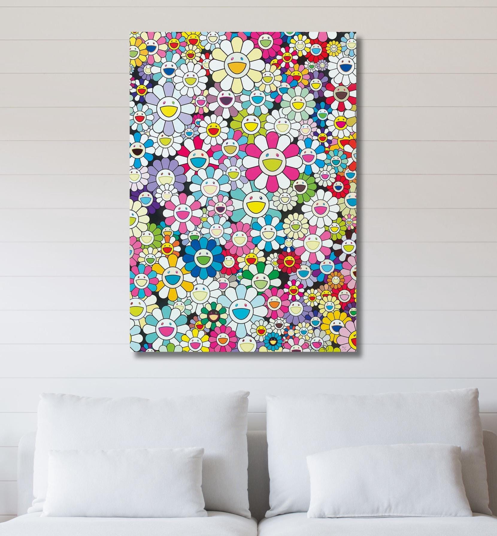 Murakami Skulls and Flowers - Etsy