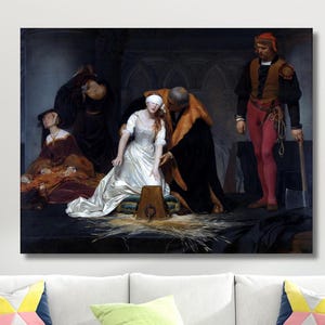 Paul Delaroche Art, Paul Delaroche The Execution of Lady Jane Grey Poster Canvas Art, Famous Print,Vintage Art,Fine Print Art,Home Decor