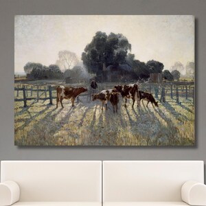 Elioth Gruner Painting,Elioth Gruner Spring Frost Canvas,Gruner Print,Art Reproduction,Cow Print,Archival Giclee,Gruner Poster,Ready To Hang