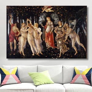 Sandro Botticelli Canvas,Primavera Allegory of Spring Sandro Botticelli Canvas Wall Art,Renaissance Painting,Classic Art Print,Vintage Decor