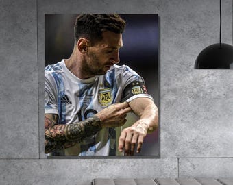 Stampa di Lionel Messi, Poster di Lionel Messi, Tela di Lionel Messi GOAT, Calcio Argentina, Regalo per tifosi di calcio, Arte della leggenda del calcio, Regalo per bambini