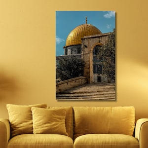 Al-Aqsa Mosque Canvas,Jerusalem Canvas, Al-Quds Print,Palestine Poster,Islamic Painting, Muslim Wall Decor, Eid Gifts Ramadan, Home Decor