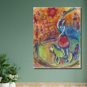 Marc Chagall Painting Wall Art Print,Marc CHAGALL Canvas Print,Chagall la Mariee Canvas Wall Art,Marc CHAGALL Art,Surrealism Canvas Wall Art