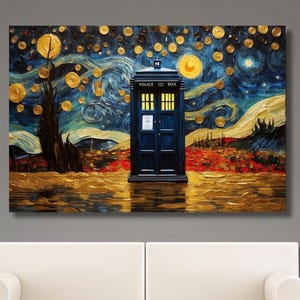 Doctor Who Tardis Canvas Wall Art Jackson Pollock Style Canvas Painting Doctor Who Tardis Box Doctor Who Poster Decor Home Art Tardis Poster