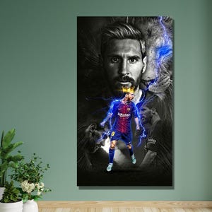 Lionel Messi Print, Lionel Messi,GOAT Lionel Messi Canvas,Barcelona,Football Legend Art,Football Fan Gift, Lionel Messi Poster,Gift for Kids