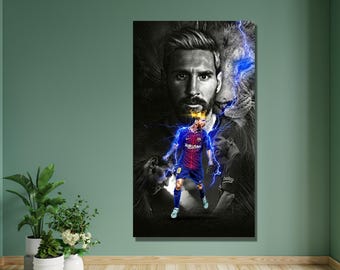 Lionel Messi Print, Lionel Messi,GOAT Lionel Messi Canvas,Barcelona,Football Legend Art,Football Fan Gift, Lionel Messi Poster,Gift for Kids