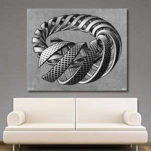 Maurits Cornelis Escher Painting Art,Spirals Maurits Cornelis Escher Canvas Art,Escher Wall Art,Abstract Decor for Home Office,Home Decor