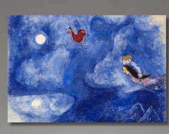 Marc Chagall Aleko und Zemphira Leinwand Plakat Kunst, Ausstellungsplakat, Museumsdruck Kunst, Kubismus Wand Kunst Design, Marc Chagall Plakat Leinwandkunst