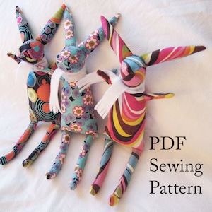 Rabbit PDF PATTERN, Easter Bunny Sewing Pattern