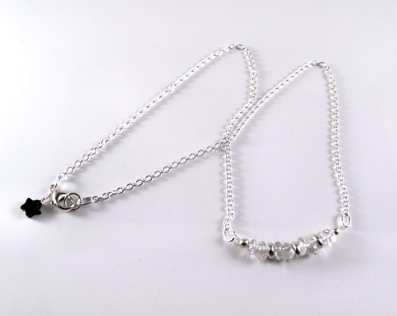 Archangel Raziel chain necklace using quartz and sterling cable chain for angel connections through crystal energy
