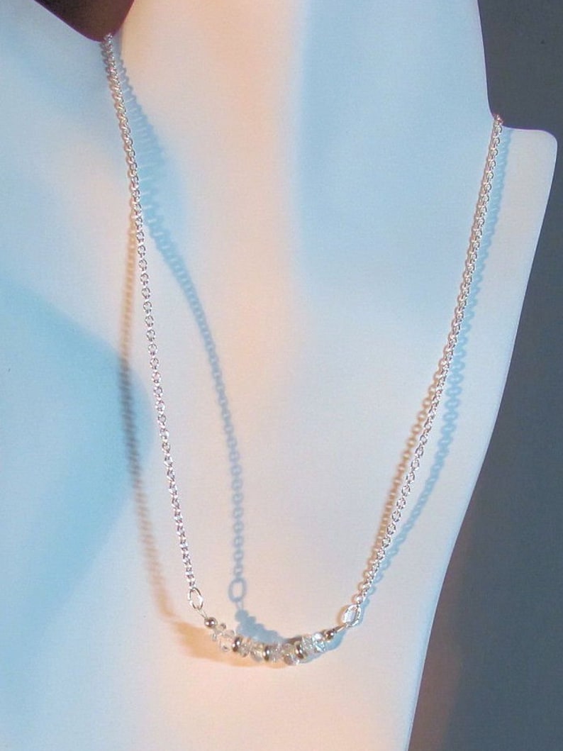 Archangel Raziel chain necklace using quartz and sterling cable chain for angel connections through crystal energy