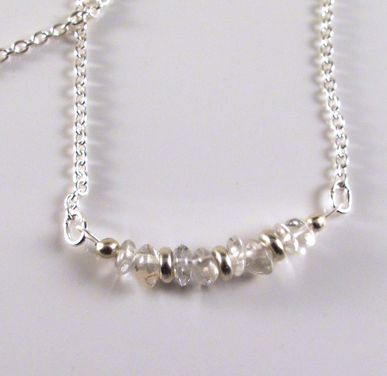 Archangel Raziel chain necklace using quartz and sterling cable chain for angel connections through crystal energy