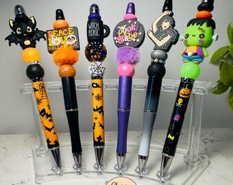 Beaded Pens, Bats, Peace Love, Spooky Babe, Dancing witch, Frankenstein, Halloween gifts, Halloween Pens, Halloween, teacher gifts