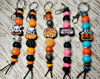 Silicone beaded keychains, beaded keychains, Halloween gifts, coworker gift, gifts for women, teacher gifts, Halloween,  Teen gifts