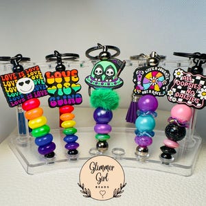 Perlen Schlüsselanhänger, Schlüsselanhänger, Pride Geschenke, Geschenke für Frauen, Silikon Schlüsselanhänger, Silikon Perlen Schlüsselanhänger, Perlen Schlüsselanhänger, Pride Day, Geschenke