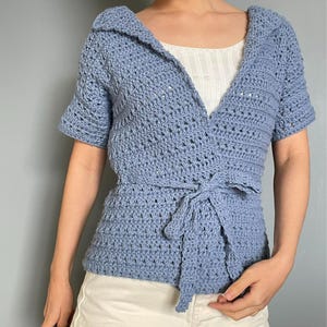 Crochet Cardigan PDF Pattern &#39;Collar Belt Cardigan&#39;