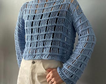 Crochet Pattern - Size Inclusive (XS-3X), PDF Download, Women Top, Sweater, Cropped Design