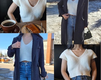 Crochet Pattern - Size Inclusive (XS-3X), PDF Download, Women Sweater Top