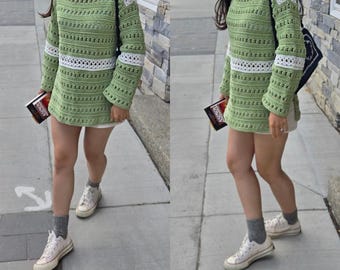 Crochet Pattern 'Matcha Cake Top' - Size XS-3X, PDF Download, Women Sweater Top