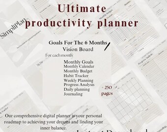 Planejador de Vida Digital Definitivo | Metas, Orçamento, Hábitos e Produtividade | Download Instantâneo