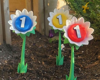 Pikmin Inspired Pellet Posy Flowers Figures - 3D printed