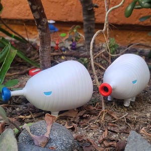 Pikmin Inspired Fiery and Watery Blowhog Figures - 3D printed