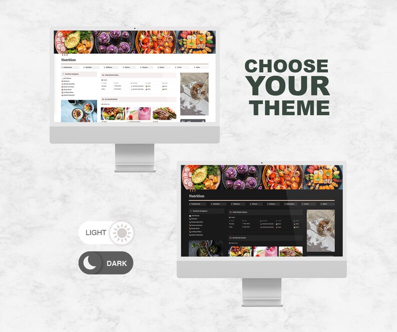 Notion Life Meal Prep Planner Template, All in One Finance Business Travel Digital Notion Student Planner image 10