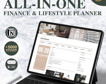 Notion Life All In One Financial Planner, Digital Notion Dashboard & 2025 Business Budget Planner Template