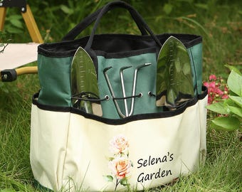 Personalized Garden Bag and Tools, Gardening Gifts for Gardener, Mom Grandma, Mothers Day, Christmas