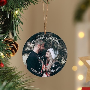 Our First Christmas As Married Photo Ornament, Custom Bride Picture Ornament, Newlywed Ornament, First Christmas Married Gift, Wedding Gifts
