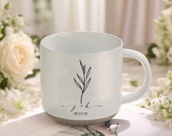 Personalized Mr & Mrs Ceramic Coffee Mug, Wedding Gift
