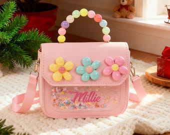 Bolso personalizado para niña, bolso de mano para niña pequeña, bolso personalizado para niña, minibolso, regalos de cumpleaños para niña, regalos personalizados para niña, regalos de Navidad.
