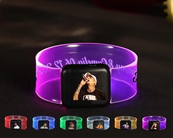Personalized Glow Bracelets LED Light Up Concert Glow in the Dark Custom Printed Wristbands Personalized Event Wristbands Concert Supplies