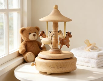 Boîte à musique personnalisée pour enfants, Boîte à musique avec nom gravé, Boîte à musique pour bébé pour cadeau de douche, Boîtes à musique en bois train, 1er anniversaire, Cadeaux pour baby shower
