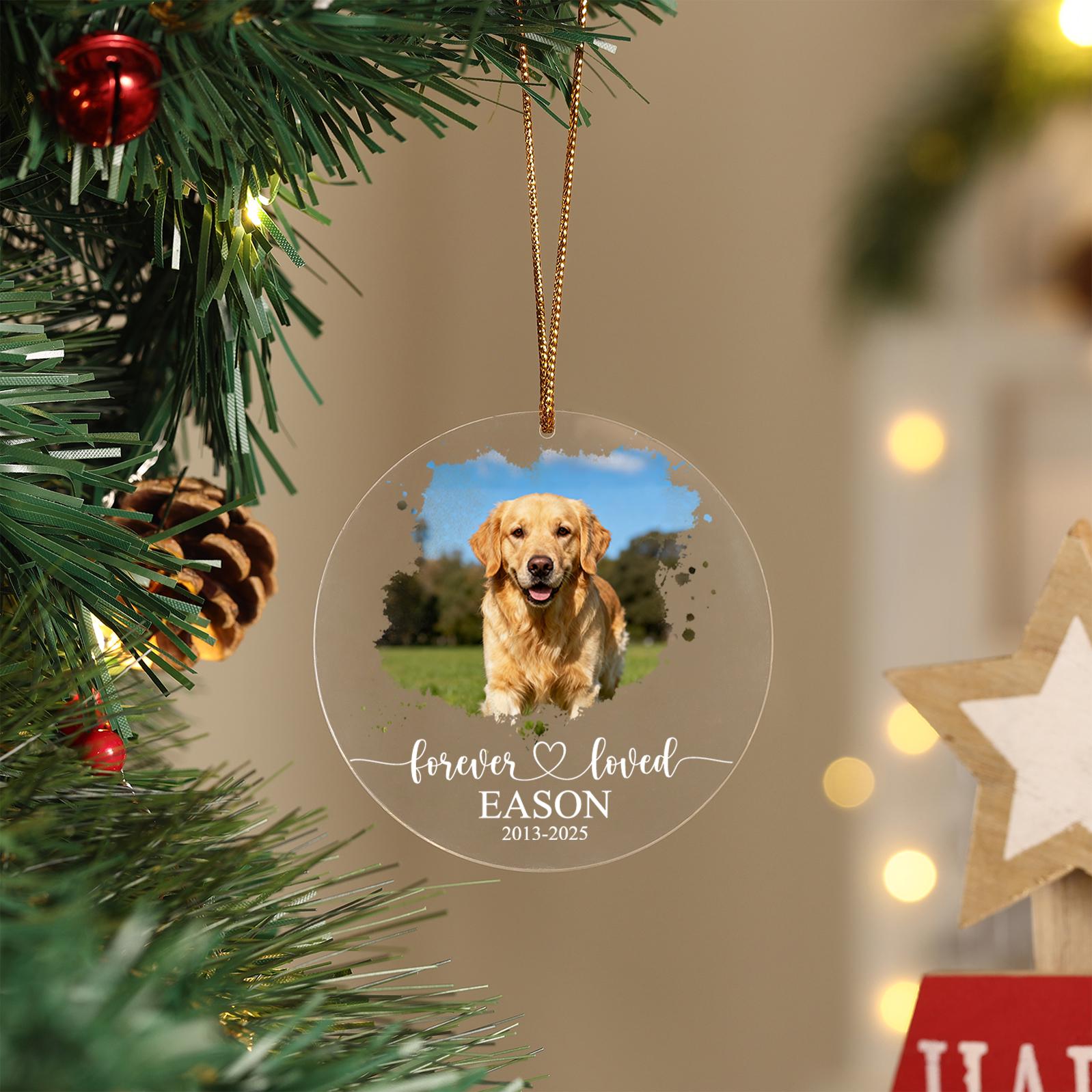 Personalized Pet Memorial Photo Ornament, Dog Sympathy Gift, Christmas ...