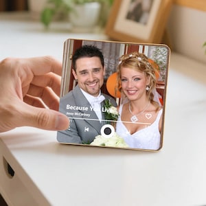 Personalized Music Fridge Magnet, Play Whole Song Music Box, Custom Photo Music Magnet, Photo Magnet, Anniversary Gifts, Fathers Day Gifts image 2