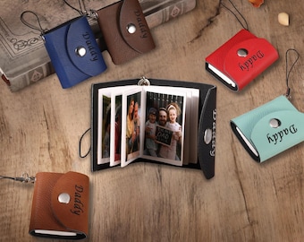 Sleutelhanger minifotoalbum, gepersonaliseerd cadeau voor hem, vader, echtgenoot, verjaardagscadeaus, verjaardag vriend, cadeau voor haar, jubileumcadeau