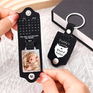 The Day You Became My Daddy Keychain First Dad New Dad Keychain Personalised Gift Baby Shower Gift Father's Day Gifts New Born Keepsake Black-Beard Puller