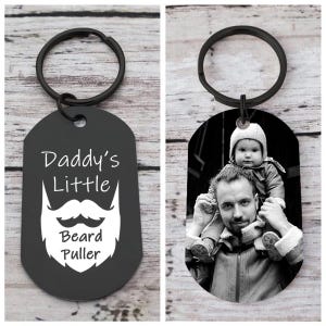 Personalisierter Foto Schlüsselanhänger für Papa, Papas Bart Puller, Benutzerdefinierte Bild Schlüsselanhänger, Papa Geschenke zum ersten Mal, Geschenk zum 1.Vatertag