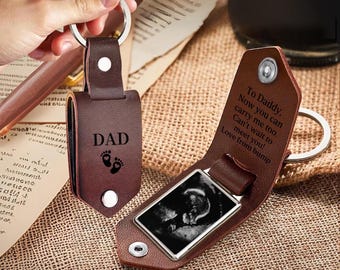 Personalized Ultrasound Keychain, Daddy Carry Me, Bump keyring, Expecting Dad gifts, Sonogram Dad Birthday Gift from Bump, New Born Keepsake
