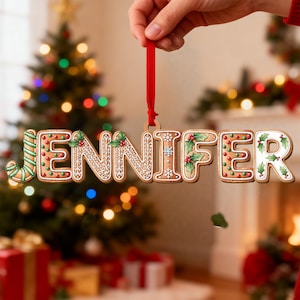 Custom Gingerbread Letter Ornament: Personalized Christmas Name Tag