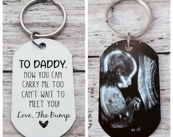 Personalized Ultrasound Keychain, Daddy Carry Me, Bump keyring, Soon to be Dad Gift, Sonogram Dad Birthday Gift from Bump, Fathers Day Gift