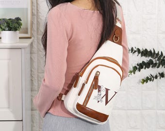 Sac à bandoulière en cuir pour femme, Sac bandoulière personnalisé, Sac à dos en cuir indispensable pour les vacances, Sac à dos de voyage, Sac à bandoulière tendance pour elle