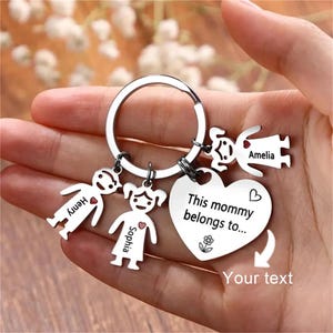 Personalised Keyring This Nanny Grandad Mommy Daddy Belongs To Keychain Stainless Steel Keyring Father&#39;s Day Mother&#39;s Day Engraved