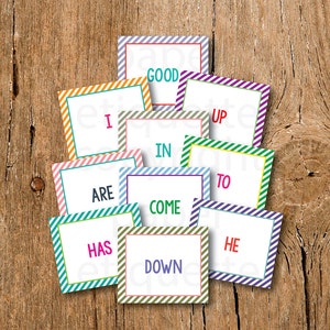 Kindergarten Sight Word Flash Cards, Elementary Flash Cards, Sight Words for Kids, Reading Flash Cards, Kids Kindergarten Flash Cards