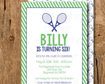 Tennis Invitation Etsy