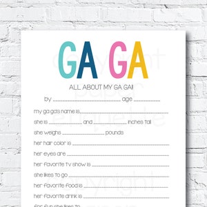 All About Mimi Printable, Mimi Mother's Day Gift - Mimi Fill In, Print ...