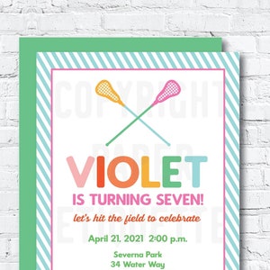 Lacrosse Invitation, Lacrosse Party Invite, Girls Lacrosse, Boys Lacrosse, End of Season Lax Party, Lacrosse Tryouts, Lacrosse Birthday